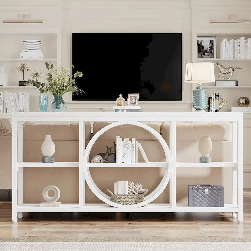 Console de 180 cm avec 3 étagères de rangement