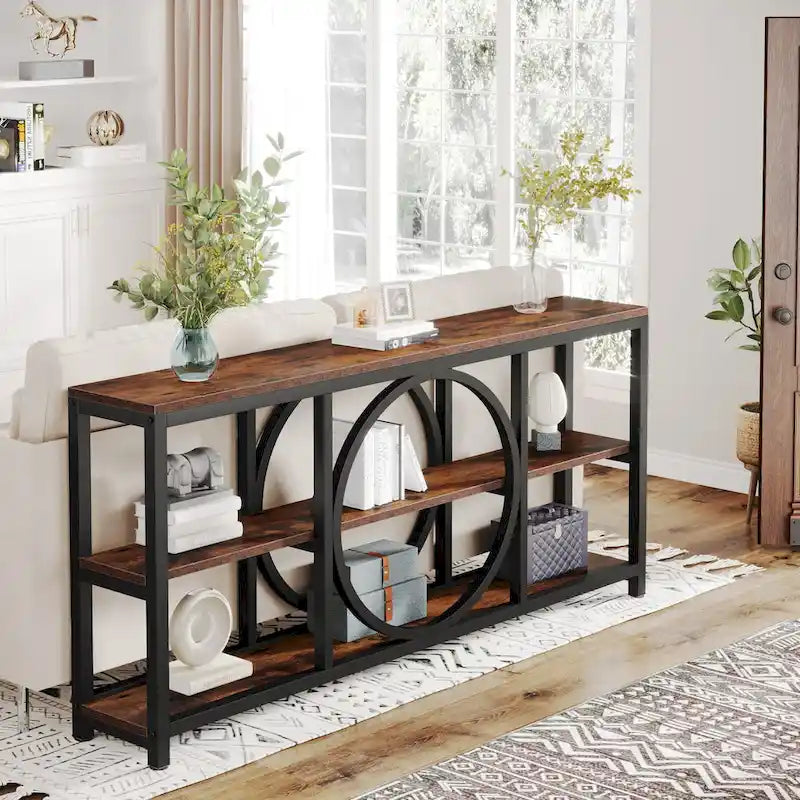 Console de 180 cm avec 3 étagères de rangement