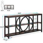 Console de 180 cm avec 3 étagères de rangement