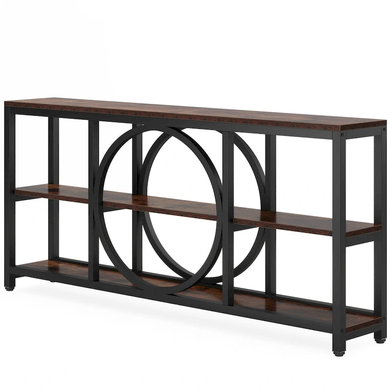 Console de 180 cm avec 3 étagères de rangement