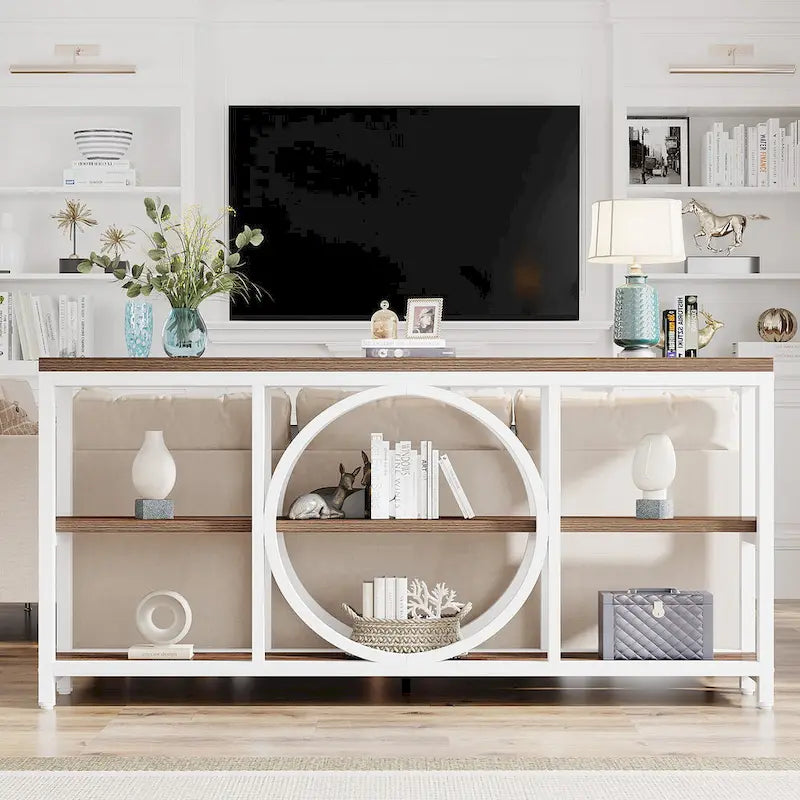 Console de 180 cm avec 3 étagères de rangement