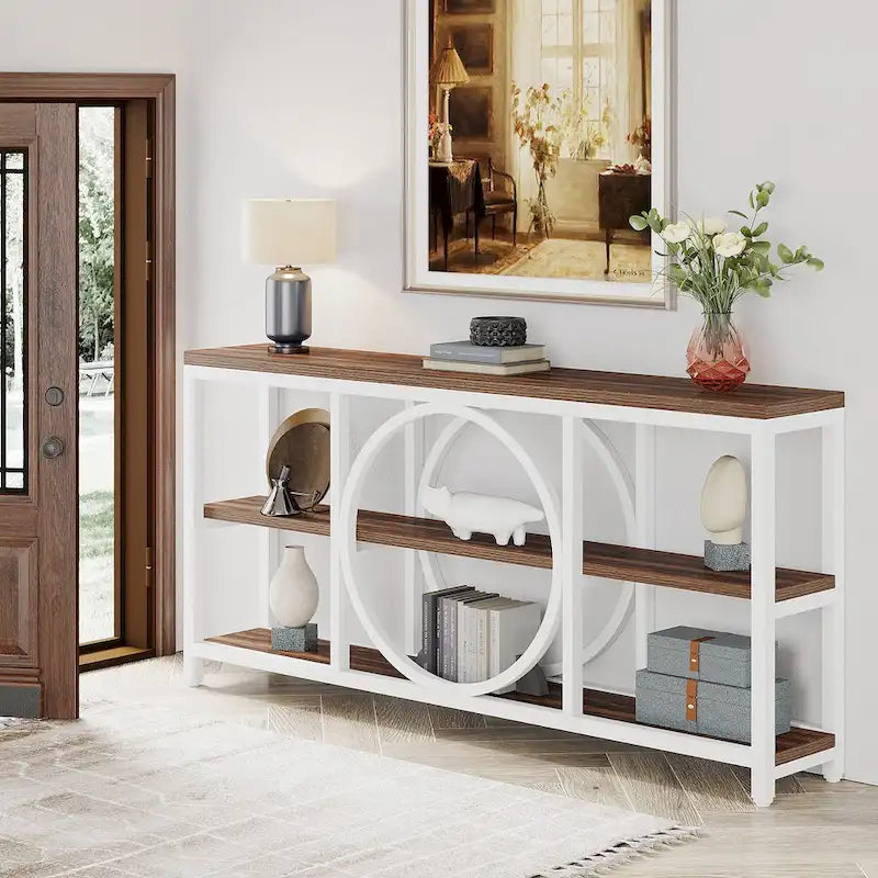 Console de 180 cm avec 3 étagères de rangement