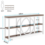 Console de 180 cm avec 3 étagères de rangement