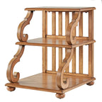 Table d'appoint à roulettes en bois étagée