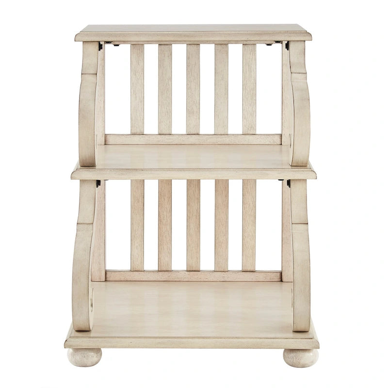 Table d'appoint à roulettes en bois étagée
