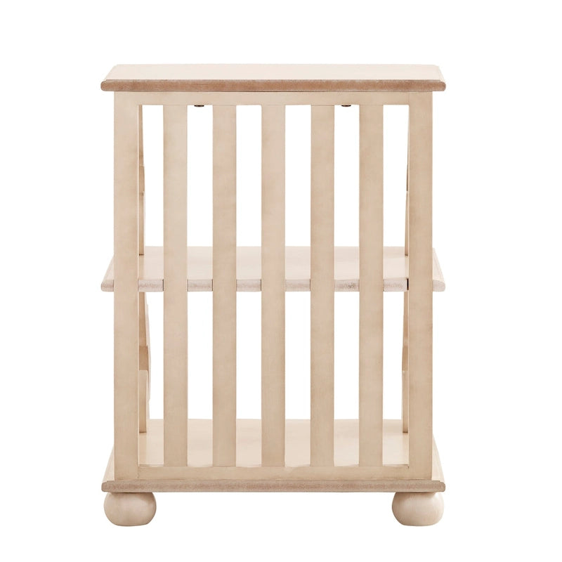Table d'appoint à roulettes en bois étagée