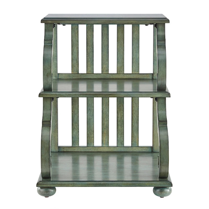 Table d'appoint à roulettes en bois étagée