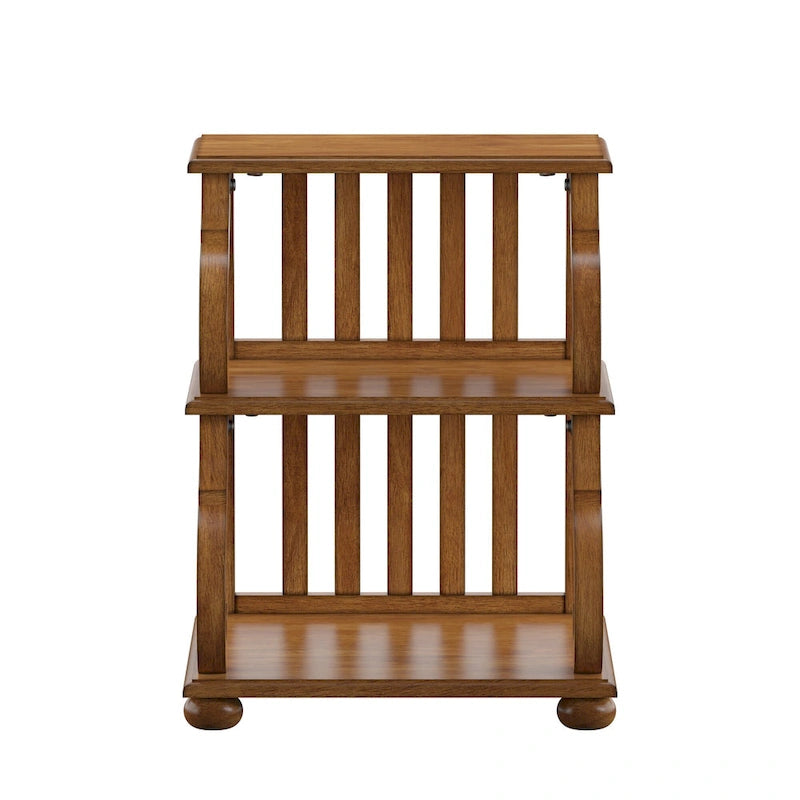 Table d'appoint à roulettes en bois étagée