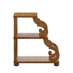 Table d'appoint à roulettes en bois étagée