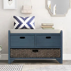 Banc de rangement avec panier amovible et 2 tiroirs