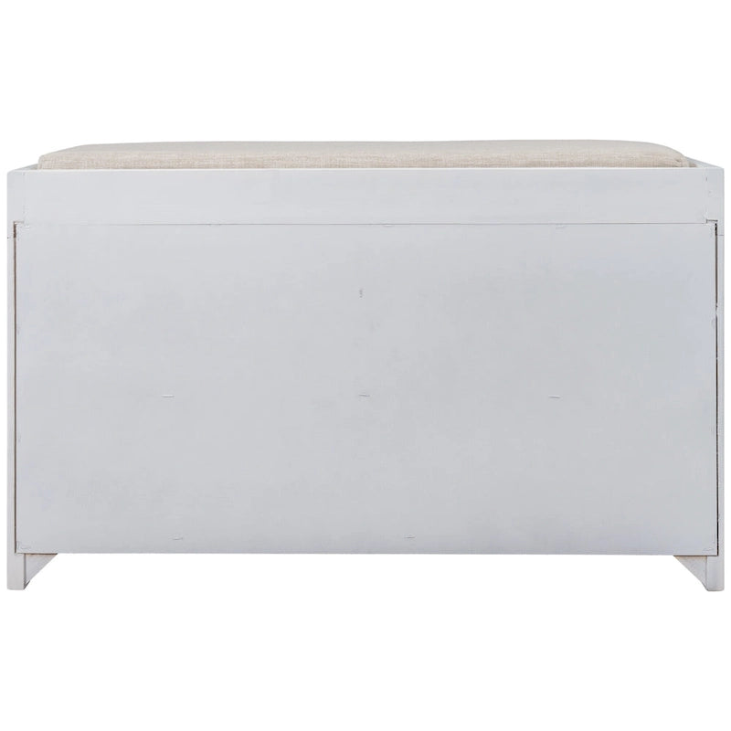 Banc de rangement avec panier amovible et 2 tiroirs