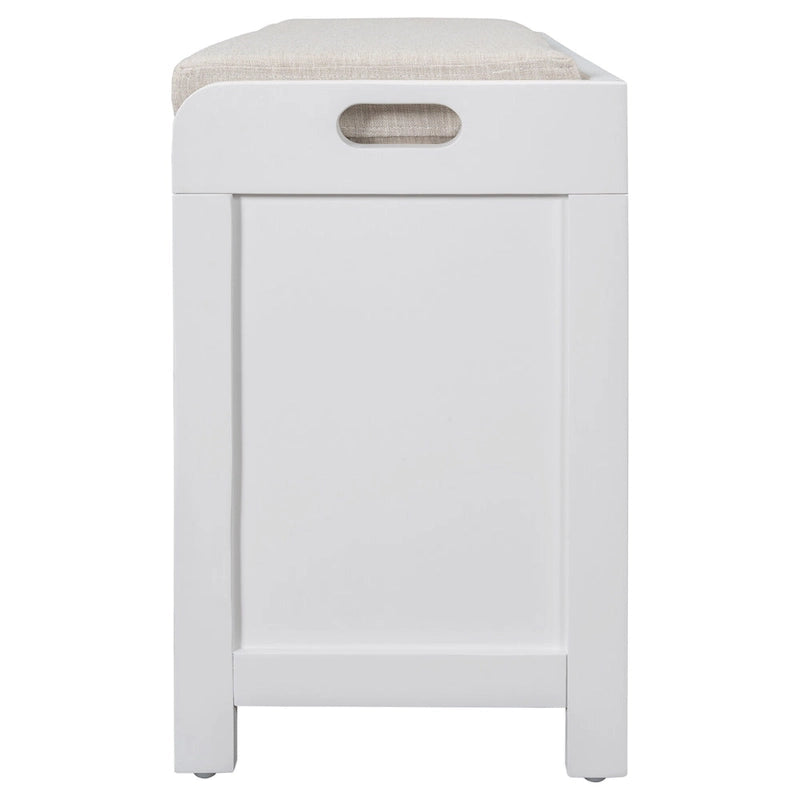 Banc de rangement avec panier amovible et 2 tiroirs