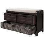 Banc de rangement avec panier amovible et 2 tiroirs