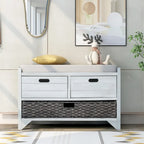 Banc de rangement avec panier amovible et 2 tiroirs