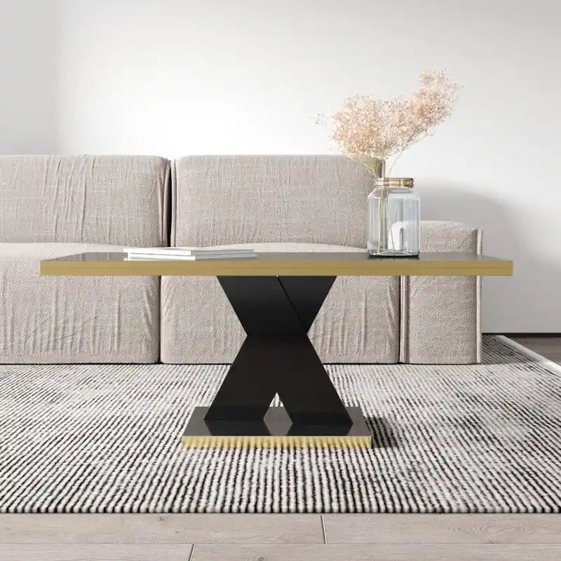 Table basse moderne avec finition laquée brillante