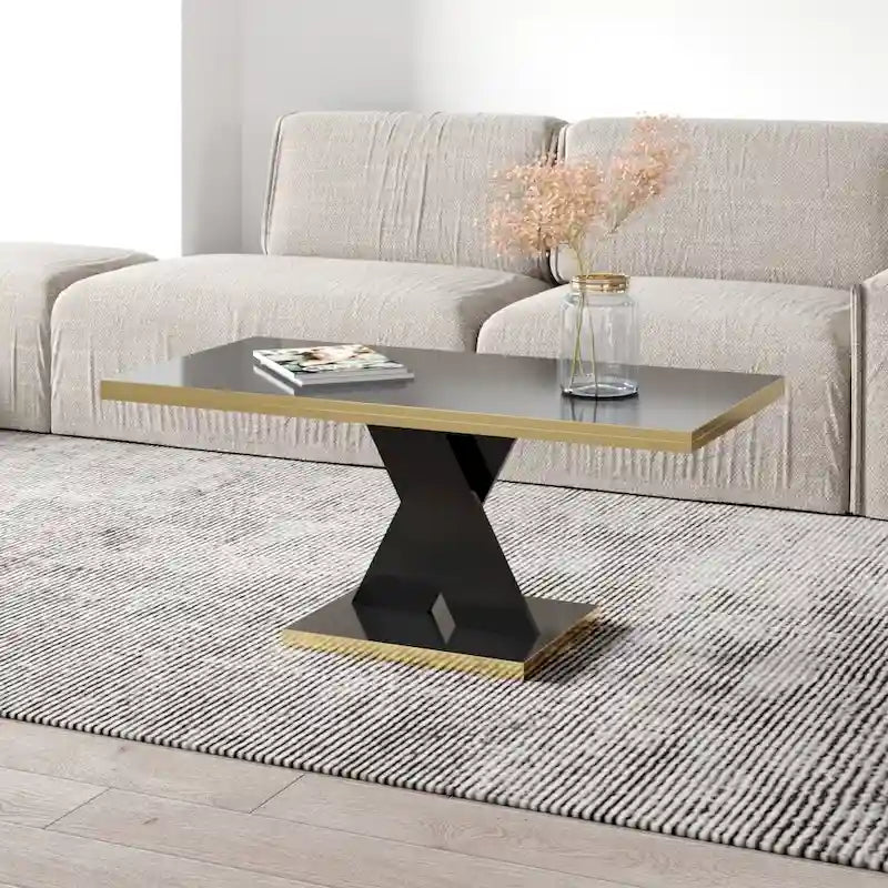 Table basse moderne avec finition laquée brillante