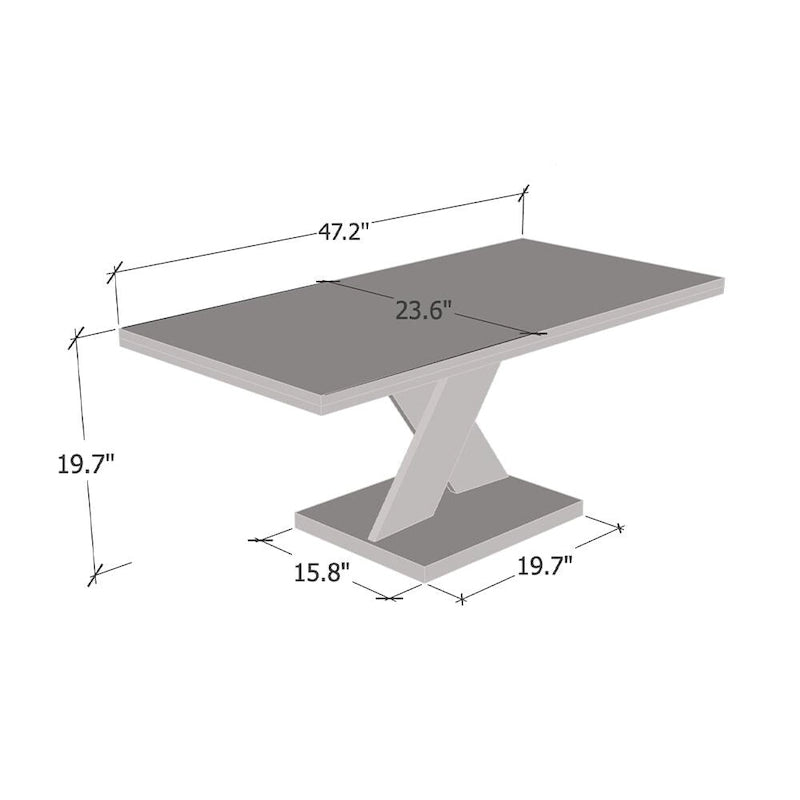 Table basse moderne avec finition laquée brillante