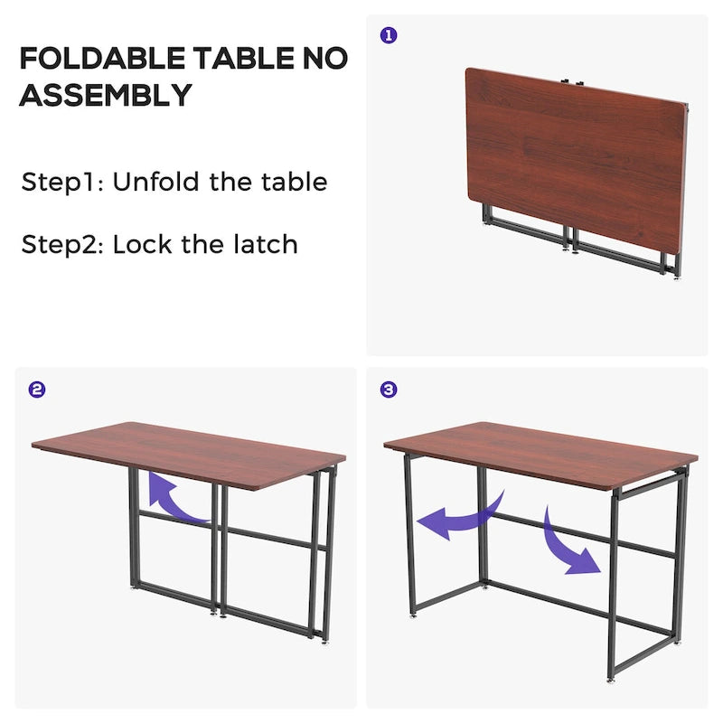 Bureau pliable de 43 po pour bureau à domicile