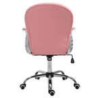 Chaise de bureau en similicuir avec dossier capitonné et roulettes pivotantes