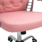 Chaise de bureau en similicuir avec dossier capitonné et roulettes pivotantes