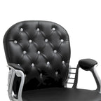Chaise de bureau en similicuir avec dossier capitonné et roulettes pivotantes
