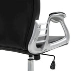 Chaise de bureau en similicuir avec dossier capitonné et roulettes pivotantes