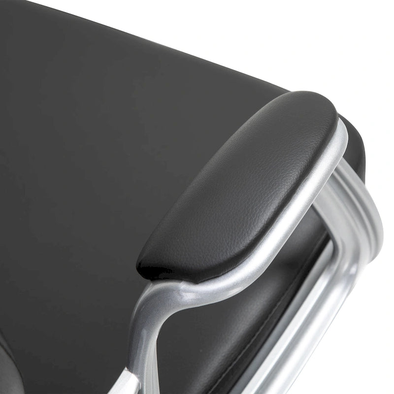 Chaise de bureau en similicuir avec dossier capitonné et roulettes pivotantes