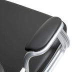 Chaise de bureau en similicuir avec dossier capitonné et roulettes pivotantes