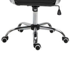 Chaise de bureau en similicuir avec dossier capitonné et roulettes pivotantes