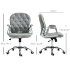 Chaise de bureau en similicuir avec dossier capitonné et roulettes pivotantes