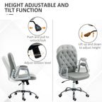 Chaise de bureau en similicuir avec dossier capitonné et roulettes pivotantes