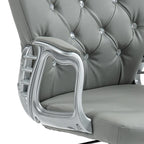 Chaise de bureau en similicuir avec dossier capitonné et roulettes pivotantes