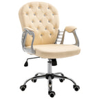 Chaise de bureau en similicuir avec dossier capitonné et roulettes pivotantes
