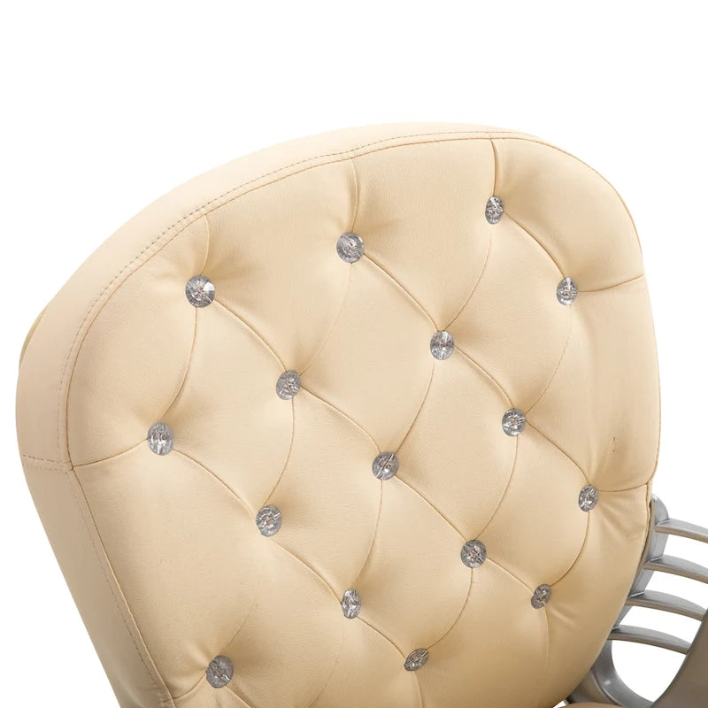 Chaise de bureau en similicuir avec dossier capitonné et roulettes pivotantes