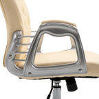 Chaise de bureau en similicuir avec dossier capitonné et roulettes pivotantes