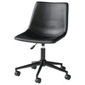 Chaise de bureau pivotante en similicuir noir avec hauteur réglable