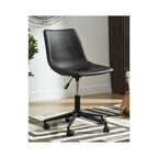 Chaise de bureau pivotante en similicuir noir avec hauteur réglable