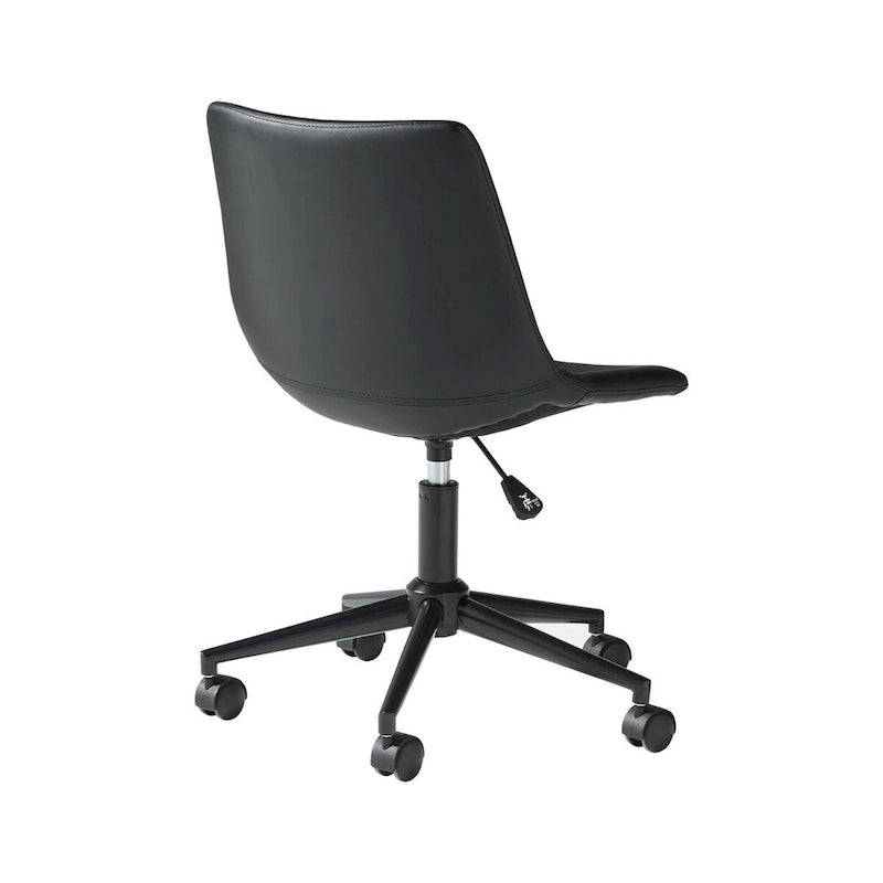 Chaise de bureau pivotante en similicuir noir avec hauteur réglable