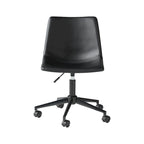 Chaise de bureau pivotante en similicuir noir avec hauteur réglable