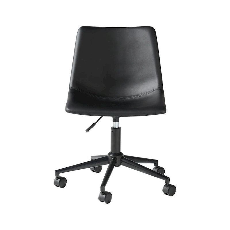 Chaise de bureau pivotante en similicuir noir avec hauteur réglable