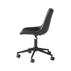 Chaise de bureau pivotante en similicuir noir avec hauteur réglable