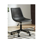 Chaise de bureau pivotante en similicuir noir avec hauteur réglable
