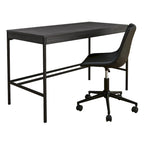 Chaise de bureau pivotante en similicuir noir avec hauteur réglable