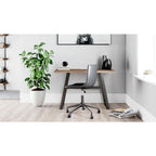 Chaise de bureau pivotante en similicuir noir avec hauteur réglable