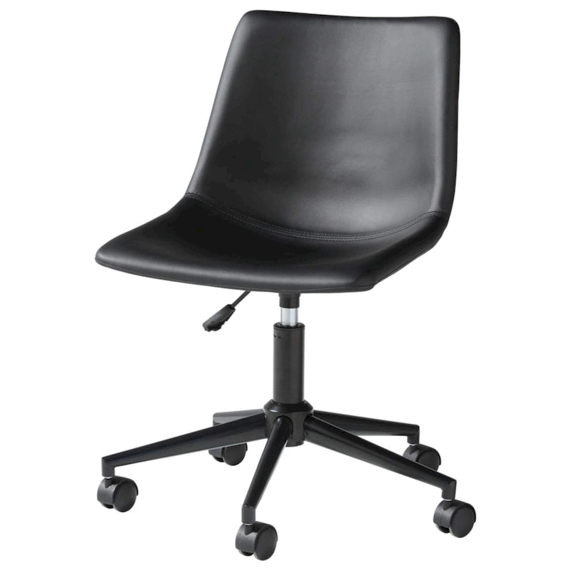 Chaise de bureau pivotante en similicuir noir avec hauteur réglable