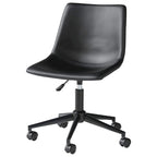 Chaise de bureau pivotante en similicuir noir avec hauteur réglable
