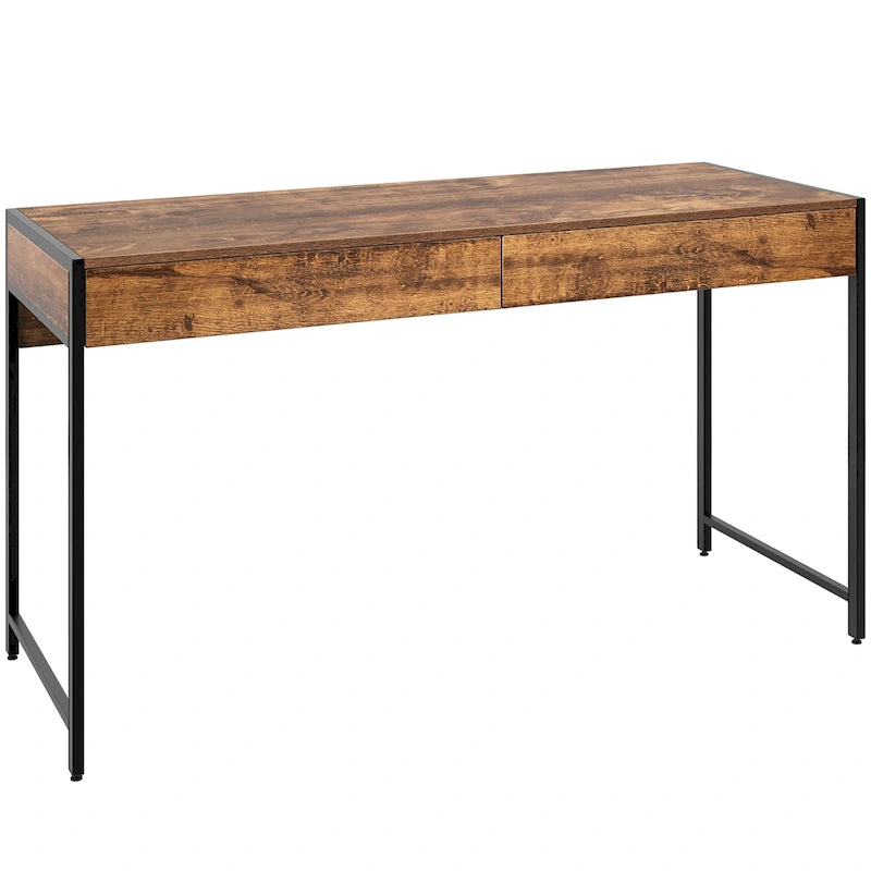 Bureau avec 2 tiroirs et structure en acier
