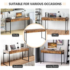 Bureau avec 2 tiroirs et structure en acier