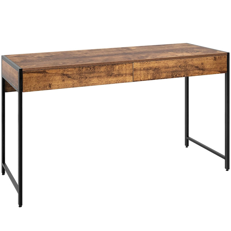 Bureau avec 2 tiroirs et structure en acier