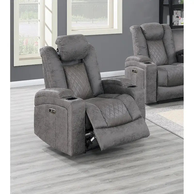 Fauteuil inclinable électrique avec porte-gobelets et chargeur USB